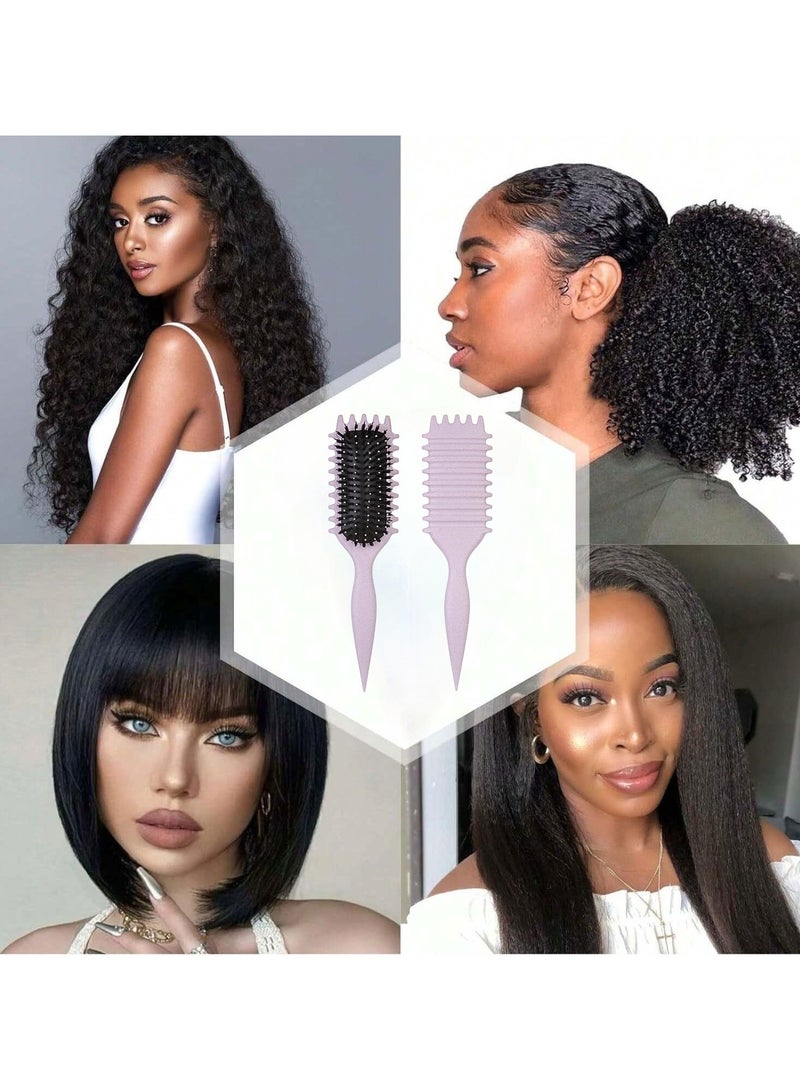 BEUTPATER Curl Define Styling Brush,Curly Hair Brush, Wet Dry Detangler Hair Brush, The Essential Tool For Shaping And Styling Your Curls, Achieve Perfectly Defined Curl (Purple) - Image 5