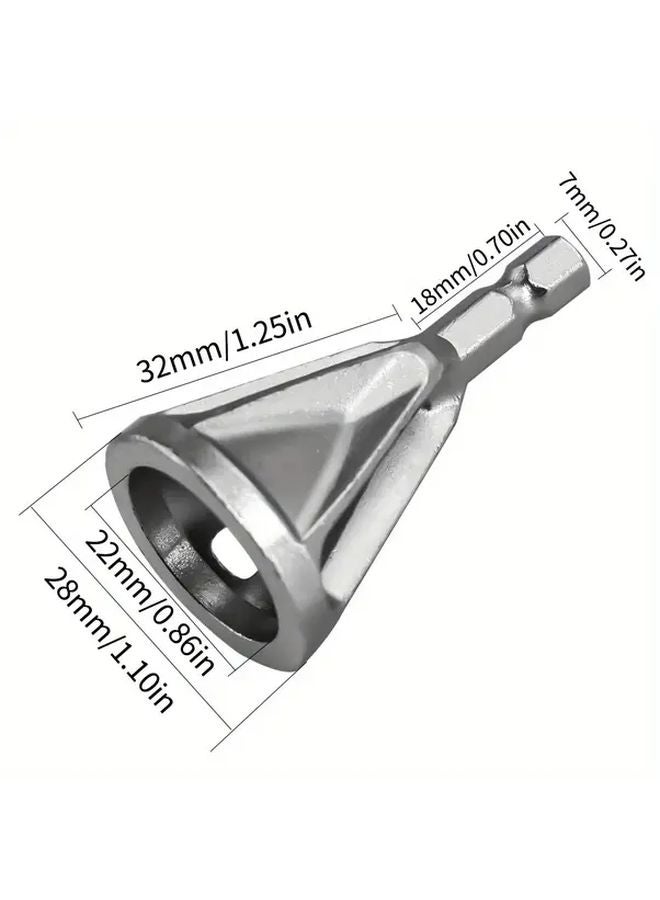 Silvery Metal Chamfering Tool External Grinding Angle Trimmer For Electric Drill - Image 1