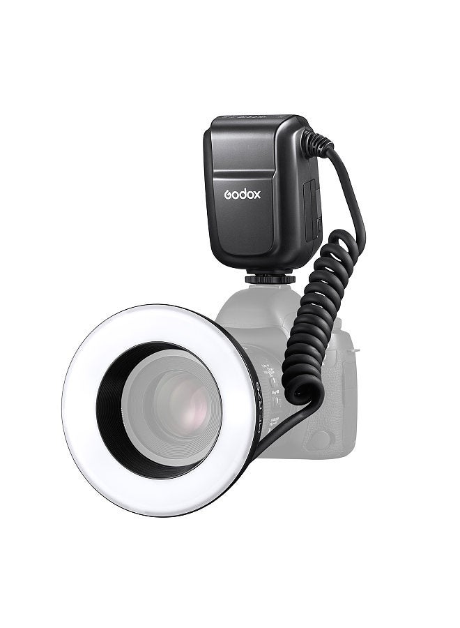 Godox MF-R76 Universal Macro Ring Flash Light GN14 10 Levels Adjustable Brightness with 8pcs Adapter Ring Large Capacity Battery Replacement