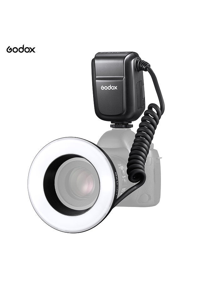 Godox MF-R76 Universal Macro Ring Flash Light GN14 10 Levels Adjustable Brightness with 8pcs Adapter Ring Large Capacity Battery Replacement