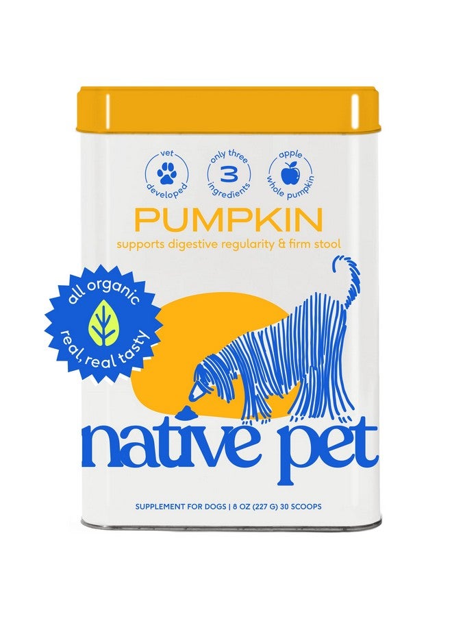 native pet Organic Pumpkin For Dogs (8 Oz)  AllNatural, Organic Fiber For Dogs  Mix With Water To Create Delicious Pumpkin Puree  Prevent Waste With A Canned Pumpkin Alternative! (8 Oz) - Image 1