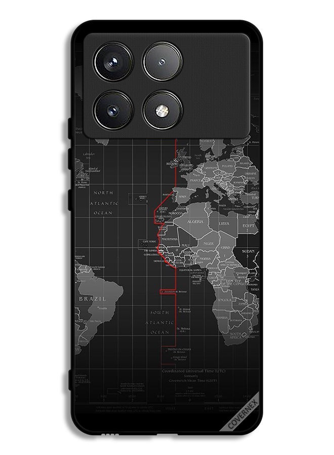 Covernex Xiaomi Redmi K70 Protective Case Cover World Map - Image 1