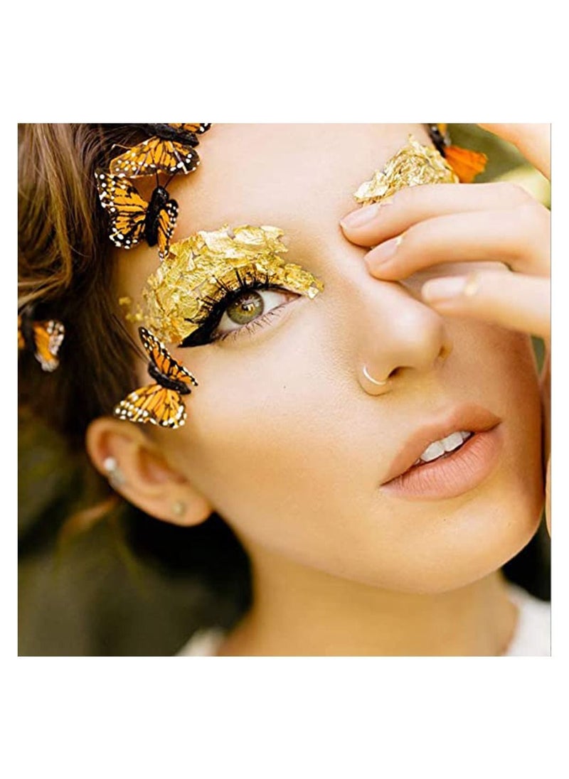 Y&D - 10 PCS Gilding 24K Edible Gold Leaf Sheets 3.14"  Yellow Real Loose Foil for Makeup Art Drink Decorations - Image 1