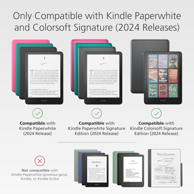 ميشون كابل حافظة الشفافة لجهاز Kindle Paperwhite الجيل الحادي عشر (2022) – نحيفة، خفيفة الوزن، شفافة تمامًا، ومرنة في الاستخدام؛ توفر حماية مثالية مع سهولة في الوصول والتركيب. - Image 4