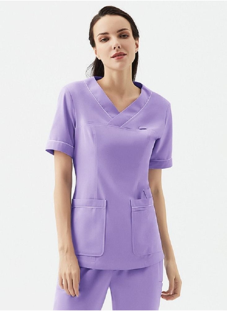 Gasin 2 Piece Medical Scrub Set Purple  - Image 1