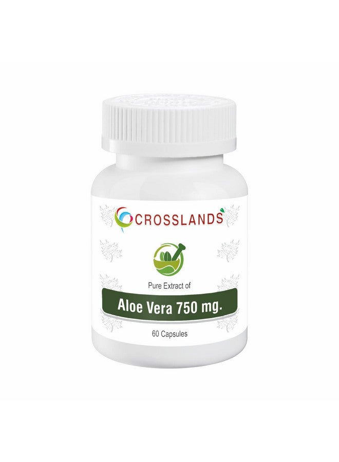 Crosslands Pure Extract Of Aloe Vera Capsules | 750Mg | Boosts Immunity | Improves Digestion & Liver Functions | Eliminates Toxins | Helps In Weight Management | Improves Skin Quality | Removes Dead Cells | Aid Wound Healing & Support Blood Sugar Levels | Support Kidney Health | 60 Capsules - Image 1