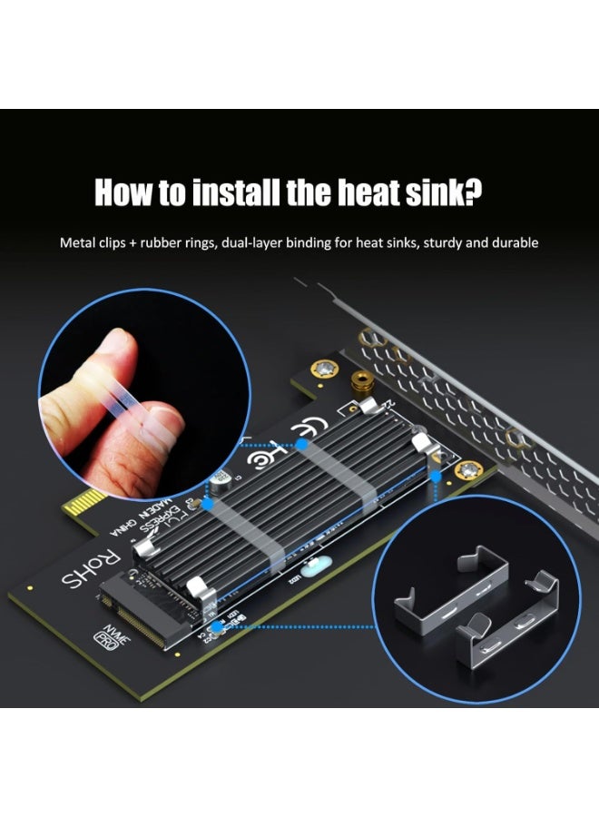 M.2 NVMe PCIe SSD Adapter with Heatsink – PCIe 3.0 x4 Expansion Card for High-Speed M.2 SSD Installation, Supports NVMe & AHCI, Desktop PC Upgrade Solution - Image 5
