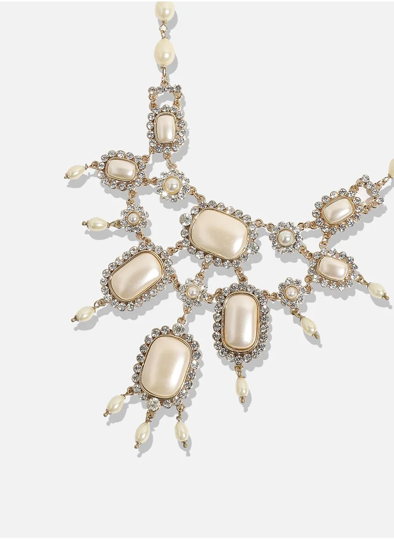 SOHI Designer Statement Stone Necklace
