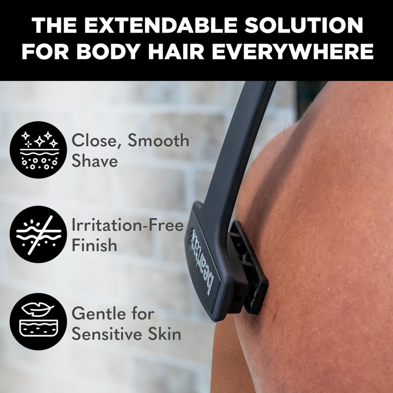 Bearback Body and Back Shaver for Men and Women - Back Razor and Groomer with Folding Long Handle, Triple Blade Pivoting Head - Mens Back Shaver for Easy Hair Removal - Image 5