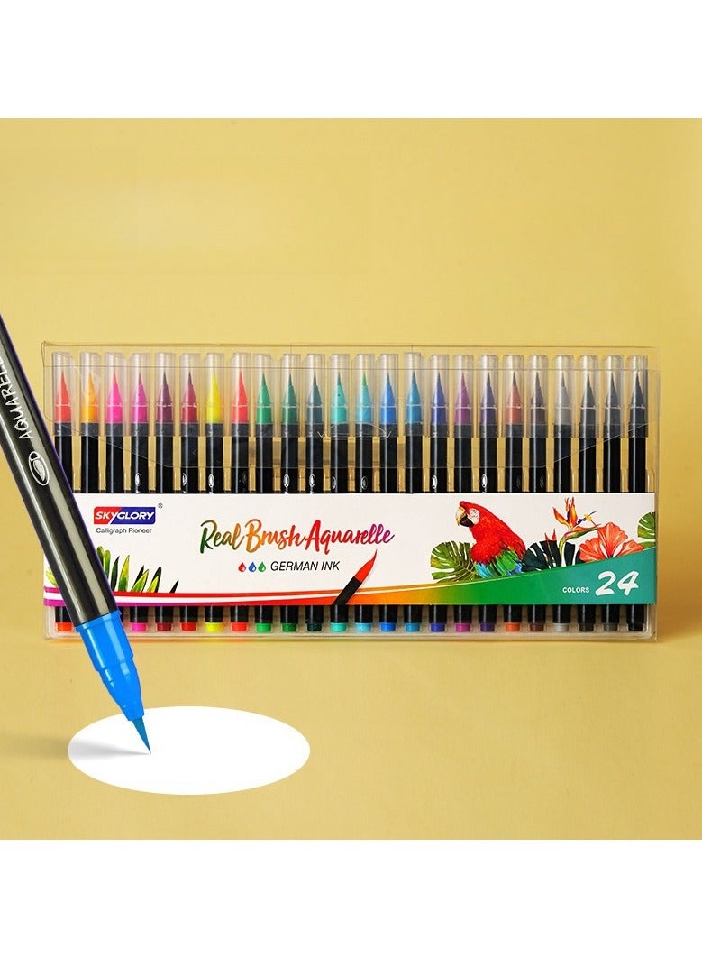 كوينج 24 Color Flexible Nylon Tip Brush Pen Set 