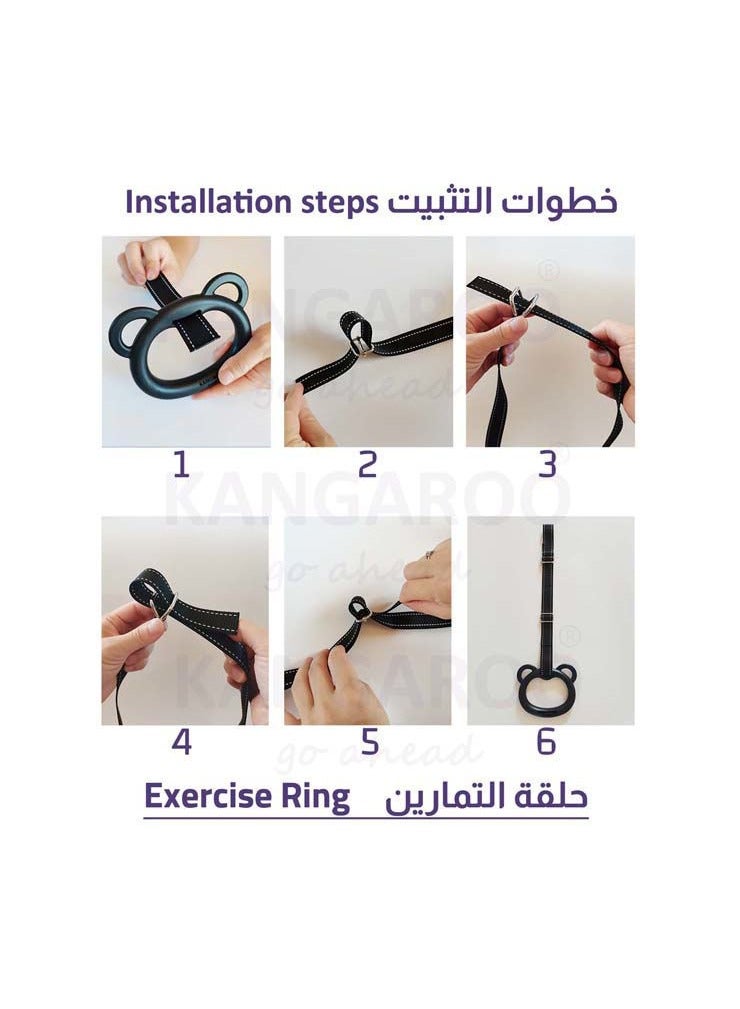 KANGAROO Kids Gymnastics Rings – Adjustable Straps, Indoor Exercise & Training Ring Set for Children - Image 5