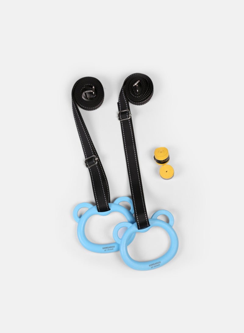 KANGAROO Kids Gymnastics Rings – Adjustable Straps, Indoor Exercise & Training Ring Set for Children - Image 1