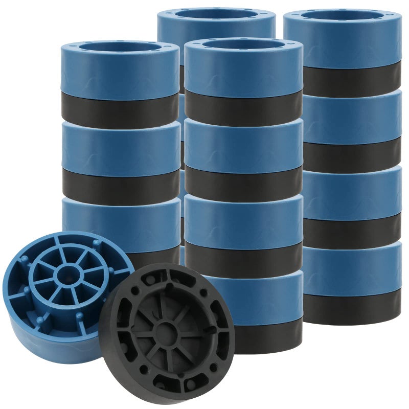 MUKLEI MUKLEI 16 Pack Round Furniture Risers 263 x 157 Inch Heavy Duty Adjustable Rubber Lifts for Bed Couch Sofa Table Chair Desk Cabinet Legs Blue 