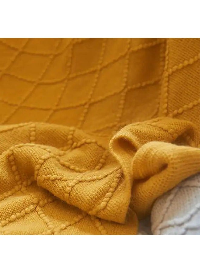 Loquat Soft Cozy Decorative Woven Throw Nordic Blanket with Tassels 3D Diamond Textured Lightweight Farmhouse Decor Plaid - Image 4