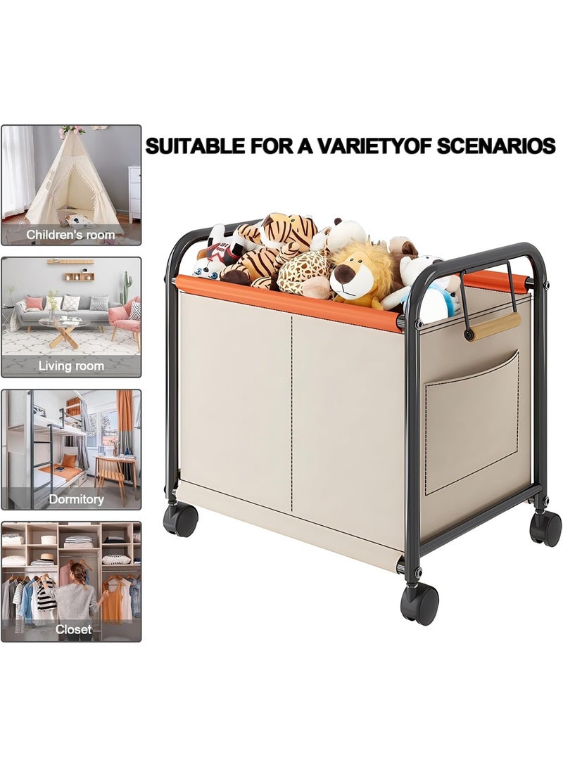 BLOOMING TIME Home Multifunctional Storage Utility Cart, Mobile Storage Bin, Ideal For Home Clothing Storage, Toy Storage, Snack Storage, Book Storage, Sundries Storage, Indoor Multifunctional Cart  Toy Storage Box, Large-Capacity Classified Storage Basket For Bedroom Living Room - Image 4