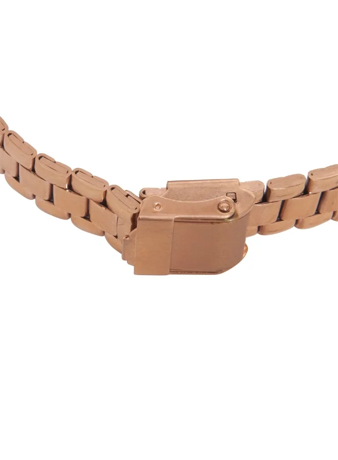 Chumbak TEAL BY CHUMBAK Women's Analog Rose Gold Metal Watch | Stainless Steel Link Strap (Live Slow), Teal