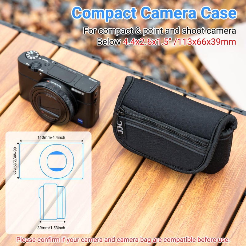 JJC Neoprene Compact Digital Camera Case Travel Pouch for Sony ZV-1 RX100 VII VA VI V IV III II DSC W800 W830 WX500 HX99 HX90V HX80 for Canon G7X III II G9X II SX740 SX730 SX620 SX610 ELPH 360 190 180 - Image 2