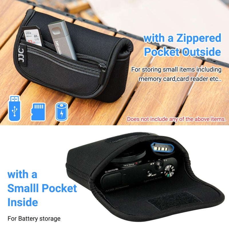JJC Neoprene Compact Digital Camera Case Travel Pouch for Sony ZV-1 RX100 VII VA VI V IV III II DSC W800 W830 WX500 HX99 HX90V HX80 for Canon G7X III II G9X II SX740 SX730 SX620 SX610 ELPH 360 190 180 - Image 4