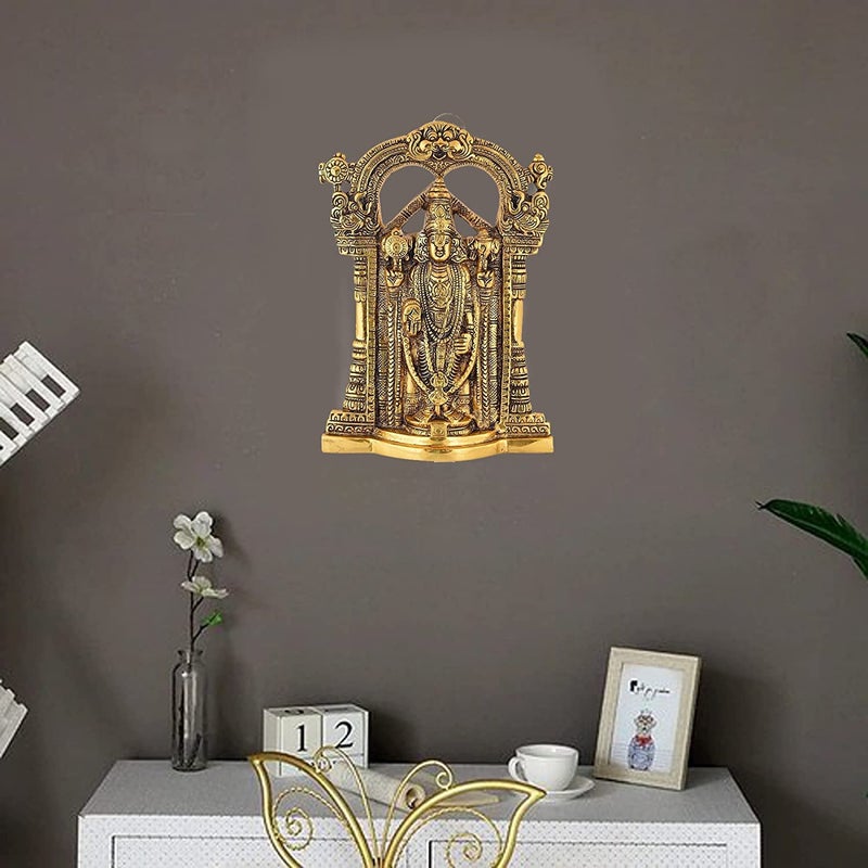 Denique Metal Wall Hanging God Tirupati BalajiSri Venkateswara IdolSpiritual Home Dcor Gifts Statue for Pooja Gift Living Room Mandir Decor Gold Color1Pieace - Image 3
