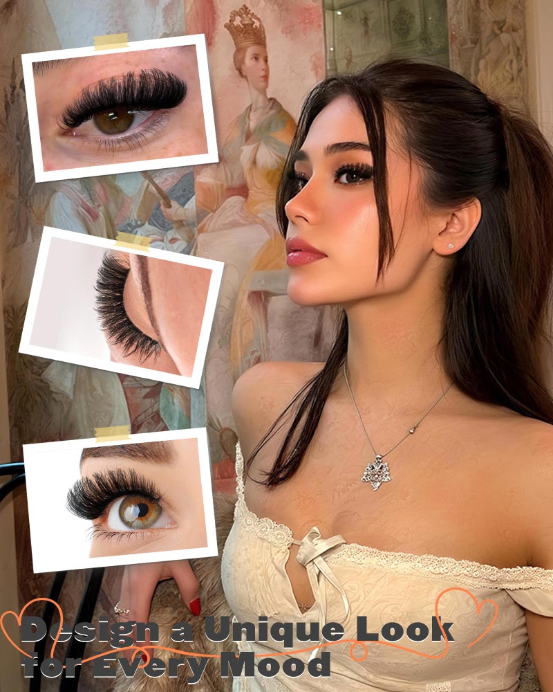 Boahankuke False Eyelashes Full Mink Lashes Long Eyelashes 200D Wispy Thick Russian Strip Lashes Cat Eye Volume Lash Strips D Curvature Dramatic 7 Pairs Fake Lash Extensions by Boahankuke - Image 4