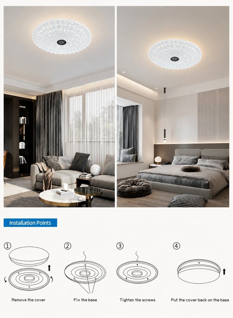 مودي مصباح سقف LED دائري 80 واط 6000 لومن بثلاثة ألوان إضاءة - تصميم عصري للمجالس وغرف المعيشة - Image 5