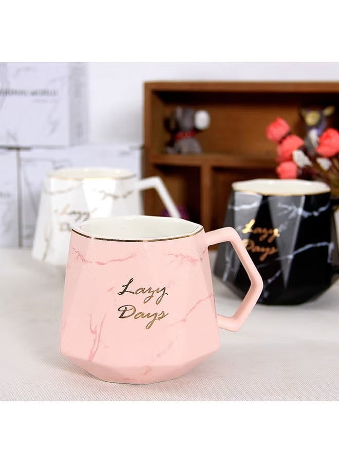 Fashion Diamond Marble Cup Pink 8x8x9.5cm - Image 4