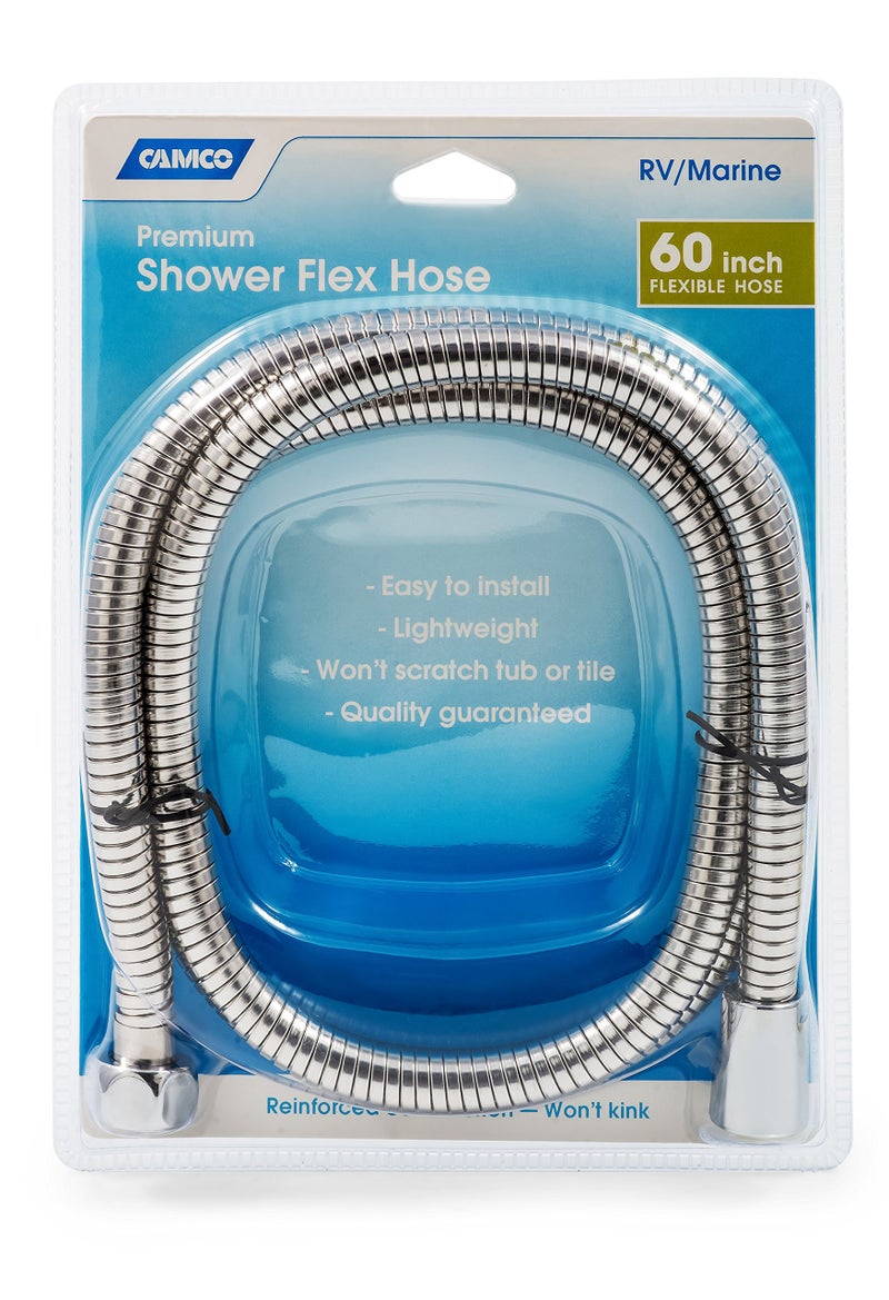 Camco 43716 RV/Marine 60" Flexible Replacement Shower Head Hose (Chrome) - Image 2