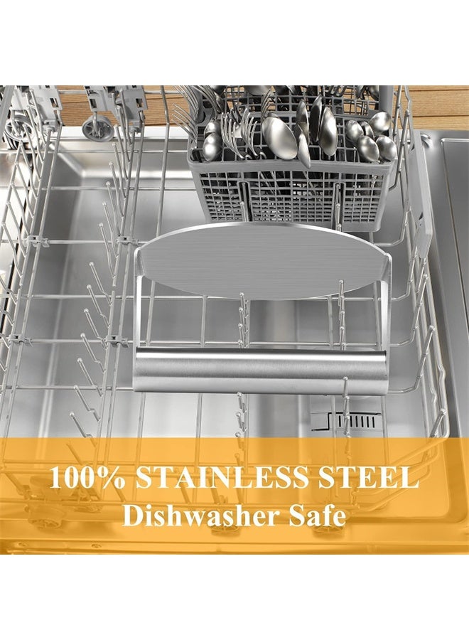 هومستر مكبس برجر من الفولاذ المقاوم للصدأ، مكبس برجر دائري مقاس 14 سم، مجموعة إكسسوارات صفيح احترافية لشواية سطح مسطح، صانع كرات برجر وضغط الدهون، سهل التنظيف - Image 5