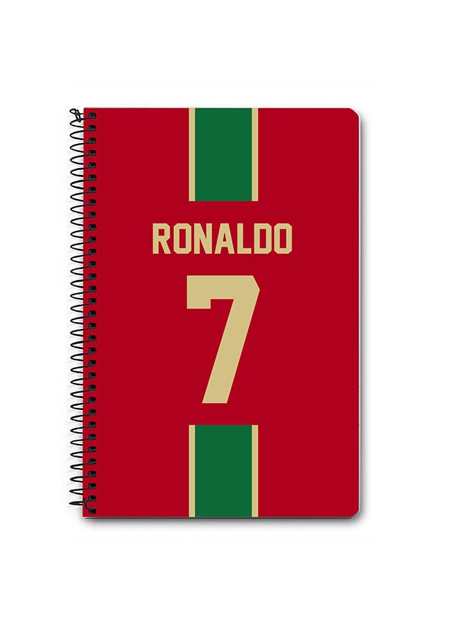 Stylizedd Designer A5 Spiral Notebook Memo Notepad Journal - Football Team - Portugal Player Name - Ronaldo  - Image 1