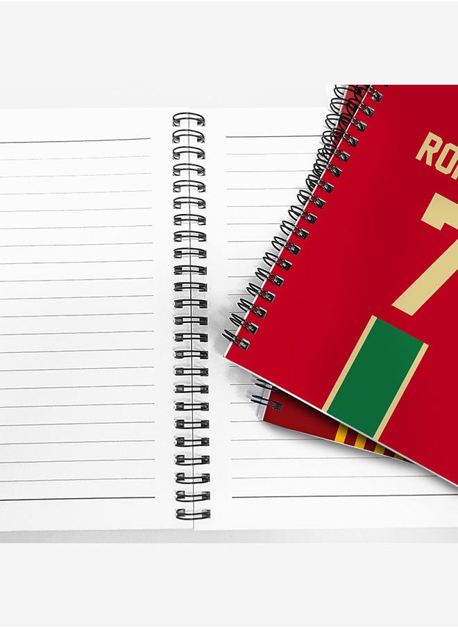 Stylizedd Designer A5 Spiral Notebook Memo Notepad Journal - Football Team - Portugal Player Name - Ronaldo  - Image 2