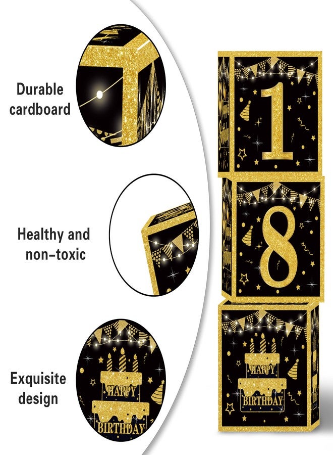 jenmir 18th Birthday Decorations for Boys Girls, (Total 70pcs) black and gold happy 18th birthday Banner, Pennant, Hanging Swirl, Foil Backdrops, party balloons, props photos, 18th birthday Sash - Image 4