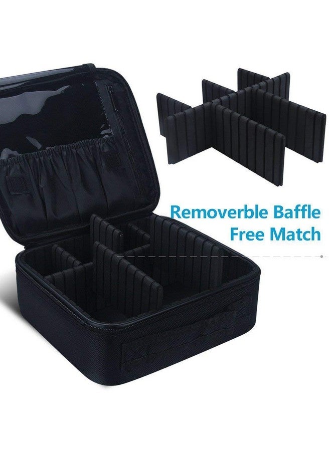 Nirvik Professional Stylist Waterproof Makeup Storage Organizer Cosmetic Bag for Woman with Adjustable Compartment (25 x 23 x 9 cm,Black) - Image 5