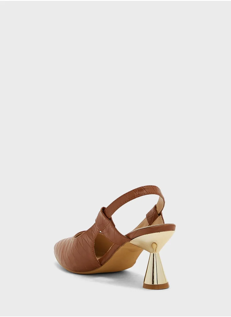ELLA Criss Cross Print Pointed Pump