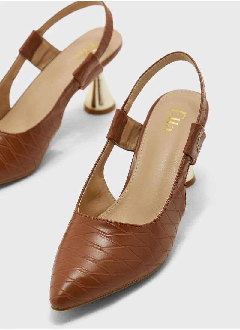 ELLA Criss Cross Print Pointed Pump