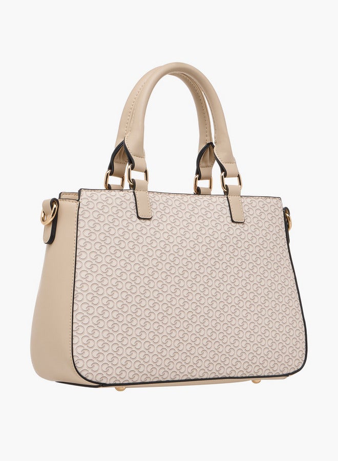 سيليست حقيبة يد بطبعة شعار مع حزام قابل للفصل وإغلاق بسحاب - Image 4