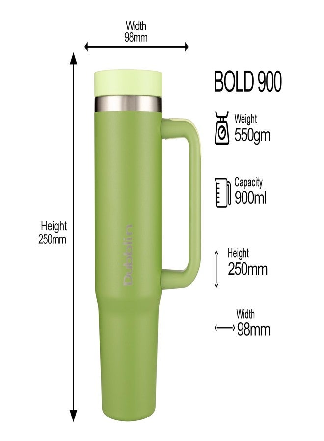 DUBBLIN Dublin Bold 900 ML Insulated Travel Mug with Handle | Stainless Steel Tumbler with Lid | Coffee Cup, Fits Car Cup Holder (Green) - Image 2