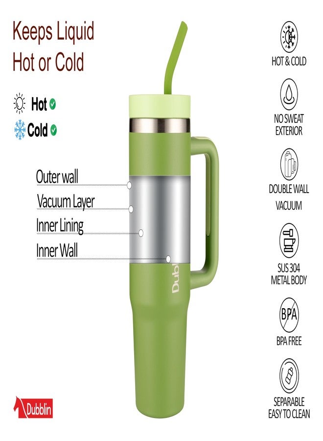 DUBBLIN Dublin Bold 900 ML Insulated Travel Mug with Handle | Stainless Steel Tumbler with Lid | Coffee Cup, Fits Car Cup Holder (Green) - Image 4
