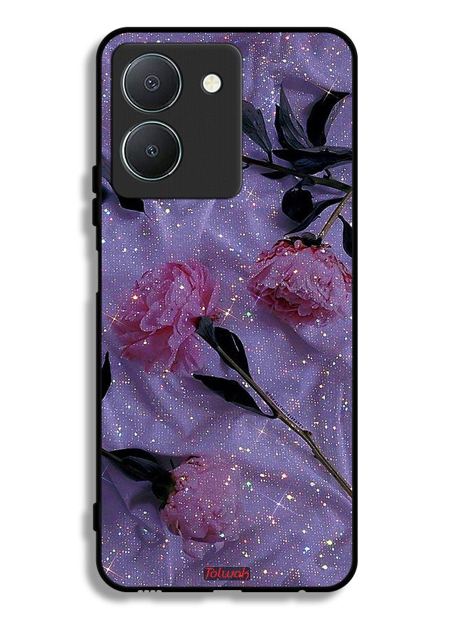 Tolwak Vivo Y36 4G Protective Case Cover Glitter Roses - Image 1