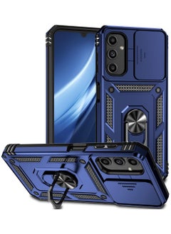 SNBFA Samsung Galaxy A16 5G Case with Slide Camera Cover,Magnetic Ring Holder Kickstand Protective Phone Case for Galaxy A16 5G 2024,Blue  - Image 1