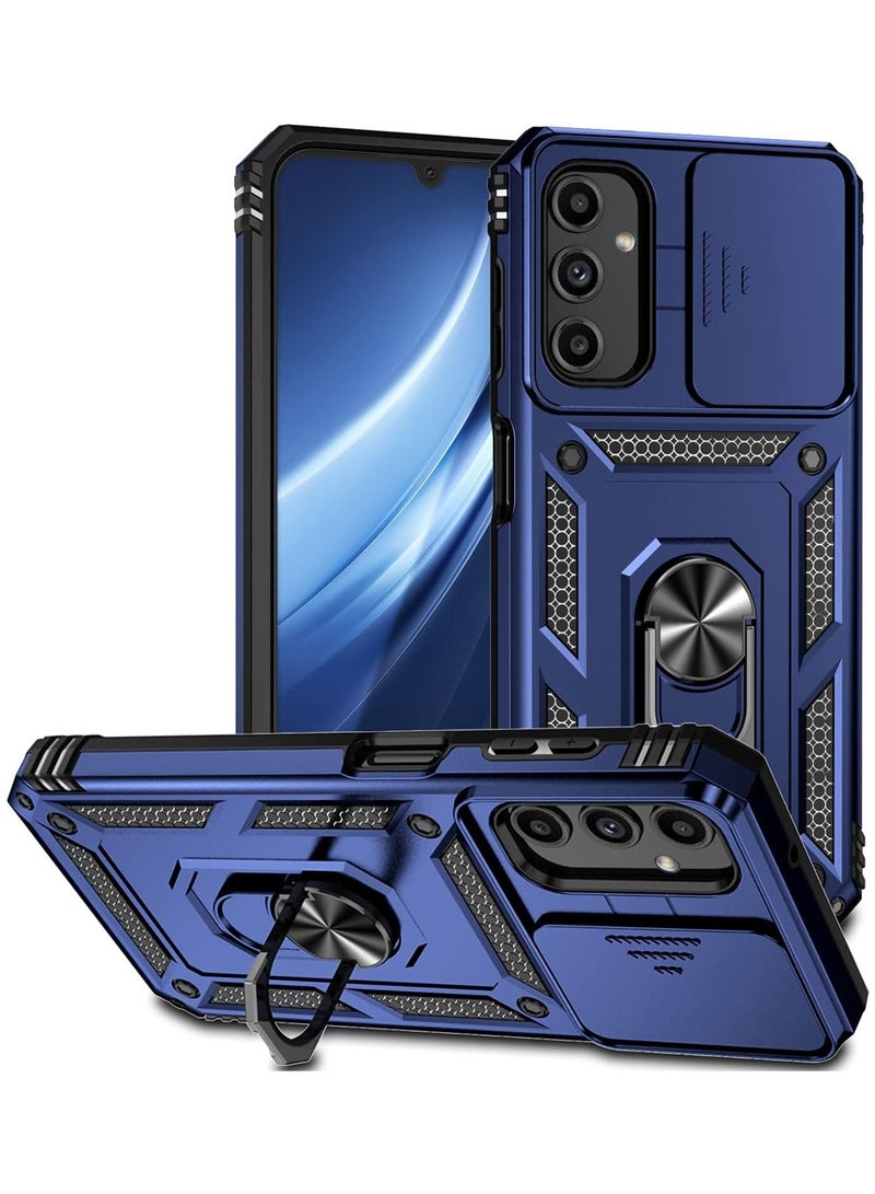 SNBFA Samsung Galaxy A16 5G Case with Slide Camera Cover,Magnetic Ring Holder Kickstand Protective Phone Case for Galaxy A16 5G 2024,Blue - Image 1