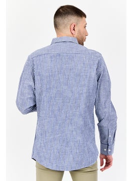 Algspar Men Regular Fit Stripe Long Sleeves Casual Shirt, Multicolor  - Image 3