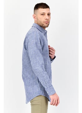 Algspar Men Regular Fit Stripe Long Sleeves Casual Shirt, Multicolor  - Image 2