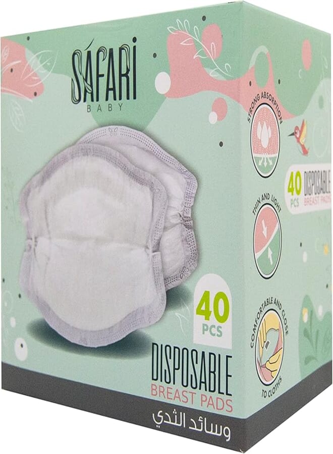 safari baby Safari Baby Mother Disposable Soft high quality cotton Breast pads 40pcs white