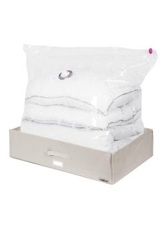 COMPACTOR Space Saving Rigid Zipper Closure Underbed Vacuum Storage Box Beige and Clear 180 L RAN7118  - Image 1