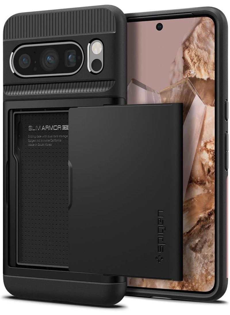 Spigen Slim Armor CS for Google Pixel 8 PRO Wallet Case Cover with Card Slot - Black 