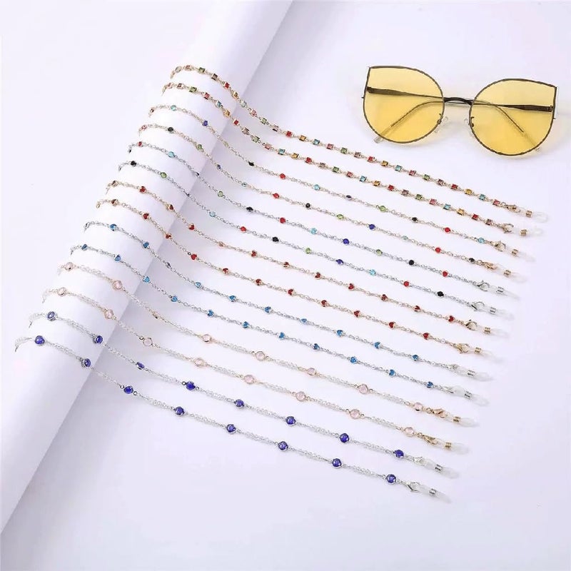 Pearl Crystal Bead Glasses Chain Neck Hanging Rope 75 Cm Pink - Image 4