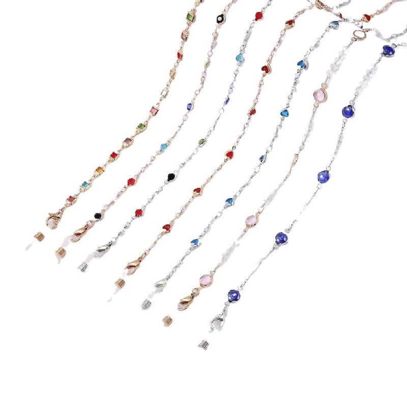 Pearl Crystal Bead Glasses Chain Neck Hanging Rope 75 Cm Pink - Image 2