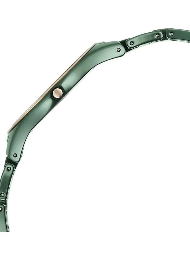 تيتان Women's Analog Display Watch With Green Ceramic Strap - 2653KC12