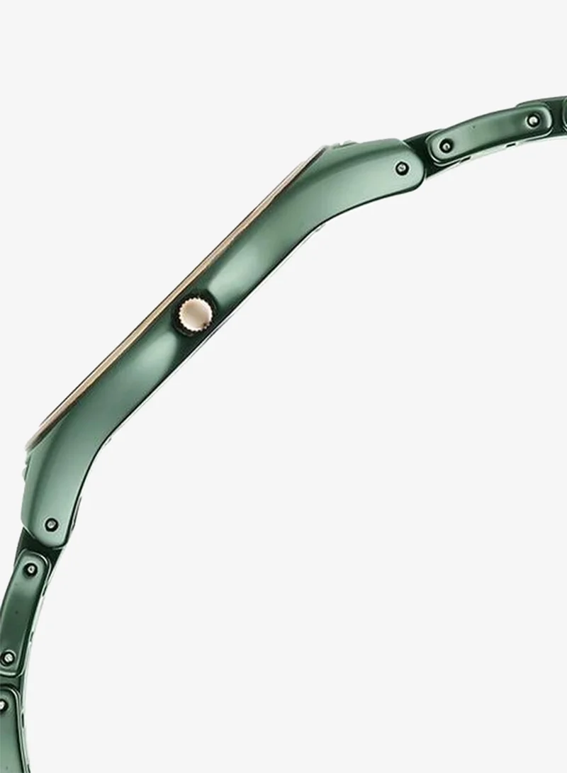 Titan Women's Analog Display Watch With Green Ceramic Strap - 2653KC12