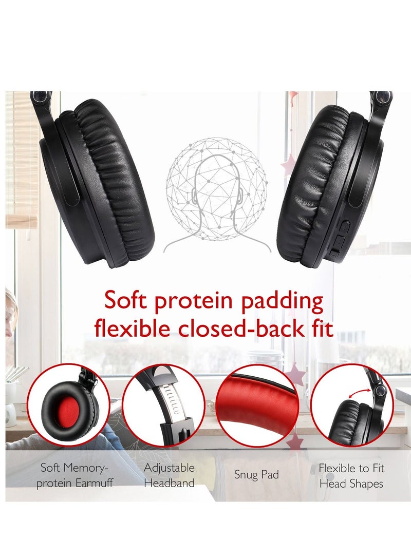 ون أوديو سماعة ألعاب هجينة برو إم مع ميكروفون بوم لأجهزة بلاي ستيشن ٤، إكس بوكس ​​ون، الكمبيوتر الشخصي، وسويتش | سماعات ستيريو سلكية ولاسلكية | مشغلات ٥٠ مم، مدة تشغيل تصل إلى ١١٠ ساعات، ميكروفون عازل للضوضاء | تصميم مريح باللونين الأحمر والأسود - Image 3
